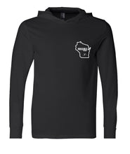 IPT - Bella Hooded Long Sleeve Tee (WI State Small Logo / 3 color options!)