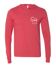 IPT - Bella Hooded Long Sleeve Tee (WI State Small Logo / 3 color options!)